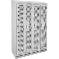 Casiers Clean Line, Bloc de 4, 48" x 12" x 82", Acier, Gris, Rivet (assembl&eacute;), Perfor&eacute; Helyx Safety & Industrial Supplies