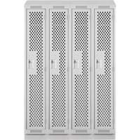 Casiers Clean Line, Bloc de 4, 48" x 12" x 82", Acier, Gris, Rivet (assembl&eacute;), Perfor&eacute; Helyx Safety & Industrial Supplies