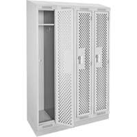 Casiers Clean Line, Bloc de 4, 48" x 12" x 82", Acier, Gris, Rivet (assembl&eacute;), Perfor&eacute; Helyx Safety & Industrial Supplies