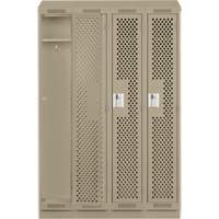 Casiers Clean Line, Bloc de 4, 48" x 12" x 82", Acier, Gris, Rivet (assembl&eacute;), Perfor&eacute; Helyx Safety & Industrial Supplies