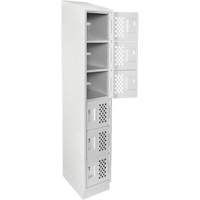 Petit casier perfor&eacute; Clean-Line, 6 niveaux, 15" x 72" x 12", Acier Helyx Safety & Industrial Supplies