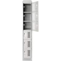 Petit casier perfor&eacute; Clean-Line, 6 niveaux, 15" x 72" x 12", Acier Helyx Safety & Industrial Supplies