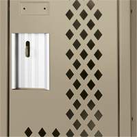 Casiers Clean Line, 2 niveaux, 12" x 15" x 72", Acier, Beige, Rivet (assembl&eacute;), Perfor&eacute; Helyx Safety & Industrial Supplies