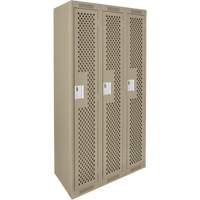 Casiers Clean Line, Bloc de 3, 36" x 15" x 72", Acier, Beige, Rivet (assembl&eacute;), Perfor&eacute; Helyx Safety & Industrial Supplies
