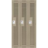 Casiers Clean Line, Bloc de 3, 36" x 15" x 72", Acier, Beige, Rivet (assembl&eacute;), Perfor&eacute; Helyx Safety & Industrial Supplies