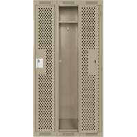 Casiers Clean Line, Bloc de 3, 36" x 15" x 72", Acier, Beige, Rivet (assembl&eacute;), Perfor&eacute; Helyx Safety & Industrial Supplies