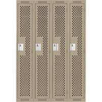 Casiers Clean Line, Bloc de 4, 48" x 15" x 72", Acier, Beige, Rivet (assembl&eacute;), Perfor&eacute; Helyx Safety & Industrial Supplies