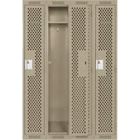 Casiers Clean Line, Bloc de 4, 48" x 15" x 72", Acier, Beige, Rivet (assembl&eacute;), Perfor&eacute; Helyx Safety & Industrial Supplies