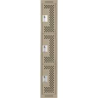 Casiers Clean Line, 3 niveaux, 12" x 12" x 72", Acier, Beige, Rivet (assembl&eacute;), Perfor&eacute; Helyx Safety & Industrial Supplies