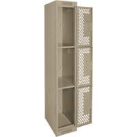 Casiers Clean Line, 3 niveaux, 12" x 12" x 72", Acier, Beige, Rivet (assembl&eacute;), Perfor&eacute; Helyx Safety & Industrial Supplies