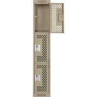 Casiers Clean Line, 3 niveaux, 12" x 12" x 72", Acier, Beige, Rivet (assembl&eacute;), Perfor&eacute; Helyx Safety & Industrial Supplies