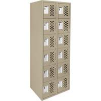 Petit casier perfor&eacute; Clean-Line, 6 niveaux, Bloc de 2, 12" x 72" x 12", Acier Helyx Safety & Industrial Supplies