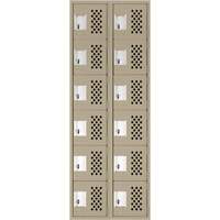 Petit casier perfor&eacute; Clean-Line, 6 niveaux, Bloc de 2, 12" x 72" x 12", Acier Helyx Safety & Industrial Supplies