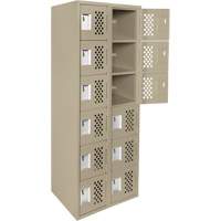 Petit casier perfor&eacute; Clean-Line, 6 niveaux, Bloc de 2, 12" x 72" x 12", Acier Helyx Safety & Industrial Supplies