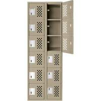 Petit casier perfor&eacute; Clean-Line, 6 niveaux, Bloc de 2, 12" x 72" x 12", Acier Helyx Safety & Industrial Supplies