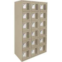 Petit casier perfor&eacute; Clean-Line, 6 niveaux, Bloc de 3, 12" x 72" x 12", Acier Helyx Safety & Industrial Supplies