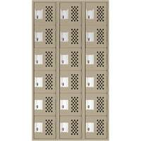 Petit casier perfor&eacute; Clean-Line, 6 niveaux, Bloc de 3, 12" x 72" x 12", Acier Helyx Safety & Industrial Supplies