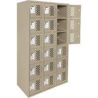 Petit casier perfor&eacute; Clean-Line, 6 niveaux, Bloc de 3, 12" x 72" x 12", Acier Helyx Safety & Industrial Supplies