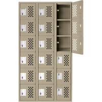 Petit casier perfor&eacute; Clean-Line, 6 niveaux, Bloc de 3, 12" x 72" x 12", Acier Helyx Safety & Industrial Supplies
