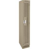 Clean Line Lockers, 12" x 12" x 76", Steel, Beige, Rivet (Assembled), Perforated Helyx Safety & Industrial Supplies