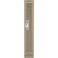 Clean Line Lockers, 12" x 12" x 76", Steel, Beige, Rivet (Assembled), Perforated Helyx Safety & Industrial Supplies