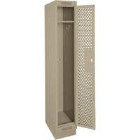 Clean Line Lockers, 12" x 12" x 76", Steel, Beige, Rivet (Assembled), Perforated Helyx Safety & Industrial Supplies