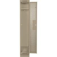 Clean Line Lockers, 12" x 12" x 76", Steel, Beige, Rivet (Assembled), Perforated Helyx Safety & Industrial Supplies