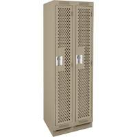 Casiers Clean Line, Bloc de 2, 24" x 12" x 76", Acier, Beige, Rivet (assembl&eacute;), Perfor&eacute; Helyx Safety & Industrial Supplies