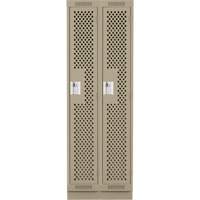 Casiers Clean Line, Bloc de 2, 24" x 12" x 76", Acier, Beige, Rivet (assembl&eacute;), Perfor&eacute; Helyx Safety & Industrial Supplies