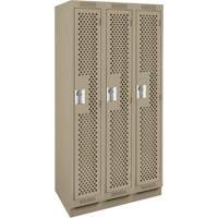 Casiers Clean Line, Bloc de 3, 36" x 15" x 76", Acier, Beige, Rivet (assembl&eacute;), Perfor&eacute; Helyx Safety & Industrial Supplies
