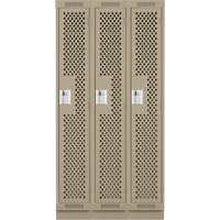 Casiers Clean Line, Bloc de 3, 36" x 15" x 76", Acier, Beige, Rivet (assembl&eacute;), Perfor&eacute; Helyx Safety & Industrial Supplies