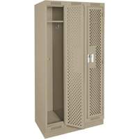 Casiers Clean Line, Bloc de 3, 36" x 15" x 76", Acier, Beige, Rivet (assembl&eacute;), Perfor&eacute; Helyx Safety & Industrial Supplies