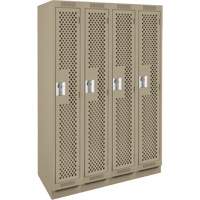Casiers Clean Line, Bloc de 4, 48" x 12" x 76", Acier, Beige, Rivet (assembl&eacute;), Perfor&eacute; Helyx Safety & Industrial Supplies