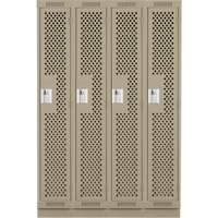 Casiers Clean Line, Bloc de 4, 48" x 12" x 76", Acier, Beige, Rivet (assembl&eacute;), Perfor&eacute; Helyx Safety & Industrial Supplies
