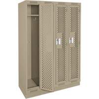 Casiers Clean Line, Bloc de 4, 48" x 12" x 76", Acier, Beige, Rivet (assembl&eacute;), Perfor&eacute; Helyx Safety & Industrial Supplies