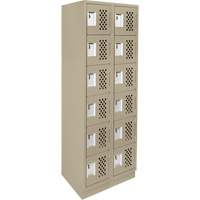 Petit casier perfor&eacute; Clean-Line, 6 niveaux, Bloc de 2, 12" x 72" x 12", Acier Helyx Safety & Industrial Supplies