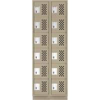 Petit casier perfor&eacute; Clean-Line, 6 niveaux, Bloc de 2, 12" x 72" x 12", Acier Helyx Safety & Industrial Supplies