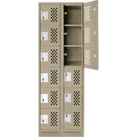 Petit casier perfor&eacute; Clean-Line, 6 niveaux, Bloc de 2, 12" x 72" x 12", Acier Helyx Safety & Industrial Supplies