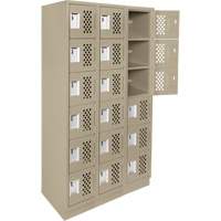 Petit casier perfor&eacute; Clean-Line, 6 niveaux, Bloc de 3, 15" x 72" x 12", Acier Helyx Safety & Industrial Supplies