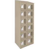 Petit casier perfor&eacute; Clean-Line, 6 niveaux, Bloc de 2, 15" x 72" x 12", Acier Helyx Safety & Industrial Supplies