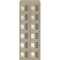 Petit casier perfor&eacute; Clean-Line, 6 niveaux, Bloc de 2, 15" x 72" x 12", Acier Helyx Safety & Industrial Supplies