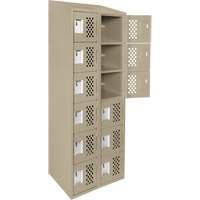 Petit casier perfor&eacute; Clean-Line, 6 niveaux, Bloc de 2, 15" x 72" x 12", Acier Helyx Safety & Industrial Supplies
