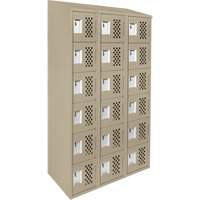 Petit casier perfor&eacute; Clean-Line, 6 niveaux, Bloc de 3, 15" x 72" x 12", Acier Helyx Safety & Industrial Supplies
