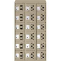 Petit casier perfor&eacute; Clean-Line, 6 niveaux, Bloc de 3, 15" x 72" x 12", Acier Helyx Safety & Industrial Supplies