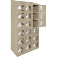 Petit casier perfor&eacute; Clean-Line, 6 niveaux, Bloc de 3, 15" x 72" x 12", Acier Helyx Safety & Industrial Supplies