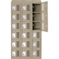 Petit casier perfor&eacute; Clean-Line, 6 niveaux, Bloc de 3, 15" x 72" x 12", Acier Helyx Safety & Industrial Supplies