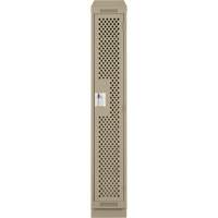 Clean Line Lockers, 12" x 12" x 82", Steel, Beige, Rivet (Assembled), Perforated Helyx Safety & Industrial Supplies