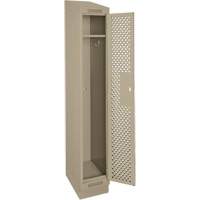 Clean Line Lockers, 12" x 12" x 82", Steel, Beige, Rivet (Assembled), Perforated Helyx Safety & Industrial Supplies