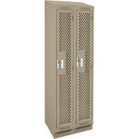Casiers Clean Line, Bloc de 2, 24" x 12" x 82", Acier, Beige, Rivet (assembl&eacute;), Perfor&eacute; Helyx Safety & Industrial Supplies