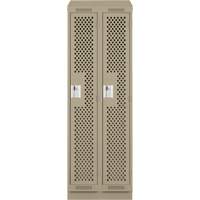 Casiers Clean Line, Bloc de 2, 24" x 12" x 82", Acier, Beige, Rivet (assembl&eacute;), Perfor&eacute; Helyx Safety & Industrial Supplies